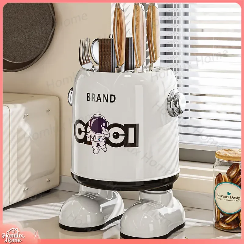 Kitchen Knife Shelf for Home Use Creative Cartoon Tableware Storage Rack Multifunctional Chopsticks Holder Drain Rack Plastic