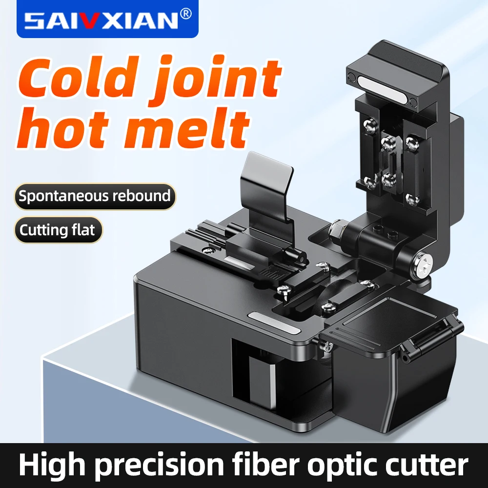 

SAIVXIAN A8 High Precision Fiber Cleaver 24 Surface Blade FTTH Fiber Optic Cable Cutting Knife tool cutter With Waste Fiber Box