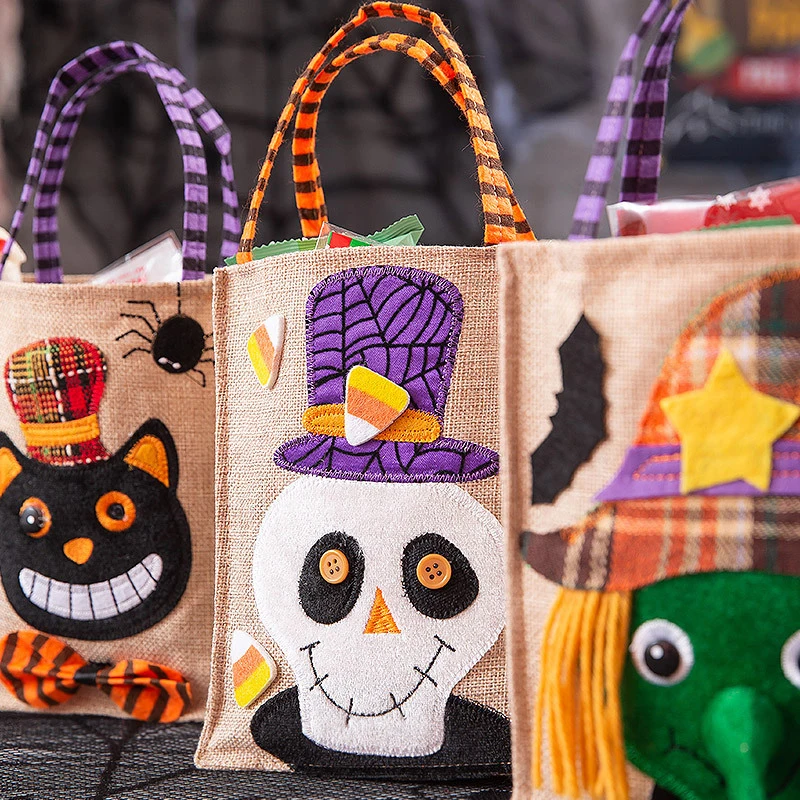 Bolso de mano no tejido para regalo de Halloween, bolsa de dulces, bolsa de calabaza de Festival fantasma, decoración de utilería, suministros para fiestas de Halloween, nuevo