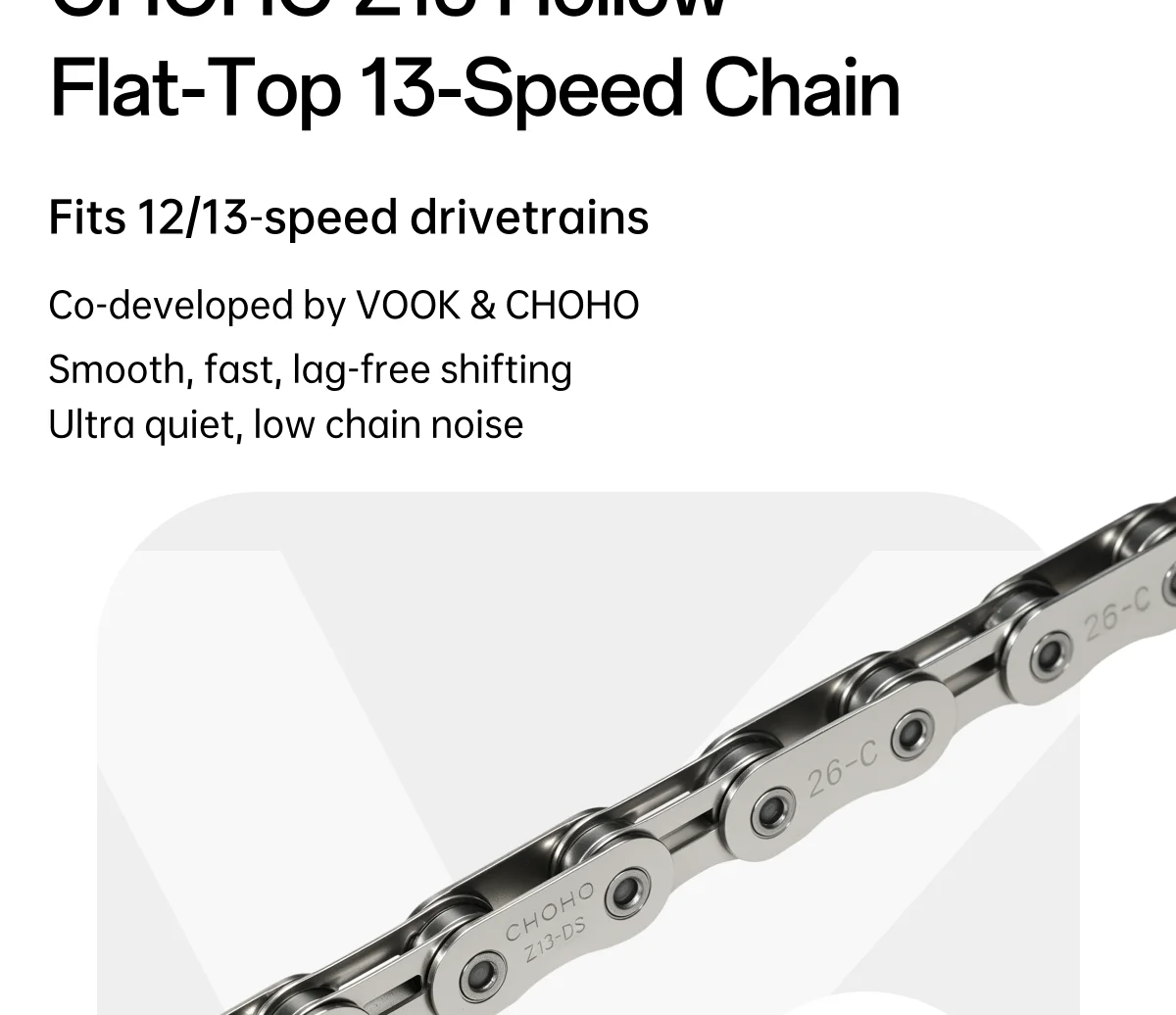 VOOK und CHOHO 12/13-Gang Universalkette für Straßen- und Mountainbikes, verschleißfest, zur Fahrradmodifikation für Gangschaltung. – Detail 2