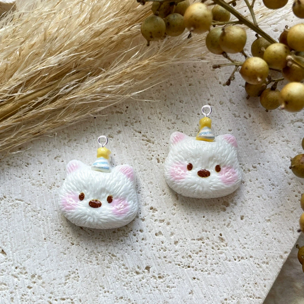 10 قطعة Kawaii اليدوية الكلب رئيس قلادة لصنع المجوهرات النتائج الإبداعية الراتنج الحيوانات السحر فلاتباك لتقوم بها بنفسك أقراط C805