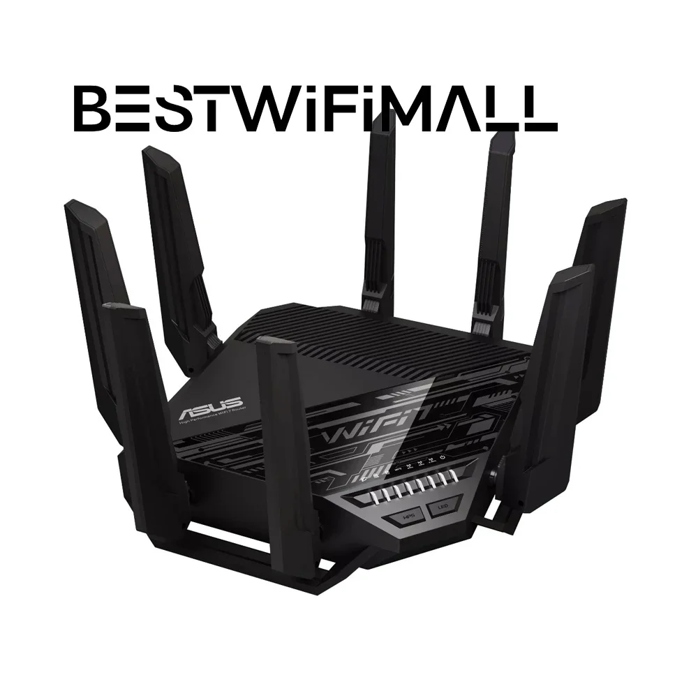 ASUS GT-BE96 BE19000 Tri-Band WiFi 7 Router Support New 320MHz Bandwidth 4096-QAM Multi-Link Operation MLO Dual 10G Ports VPN