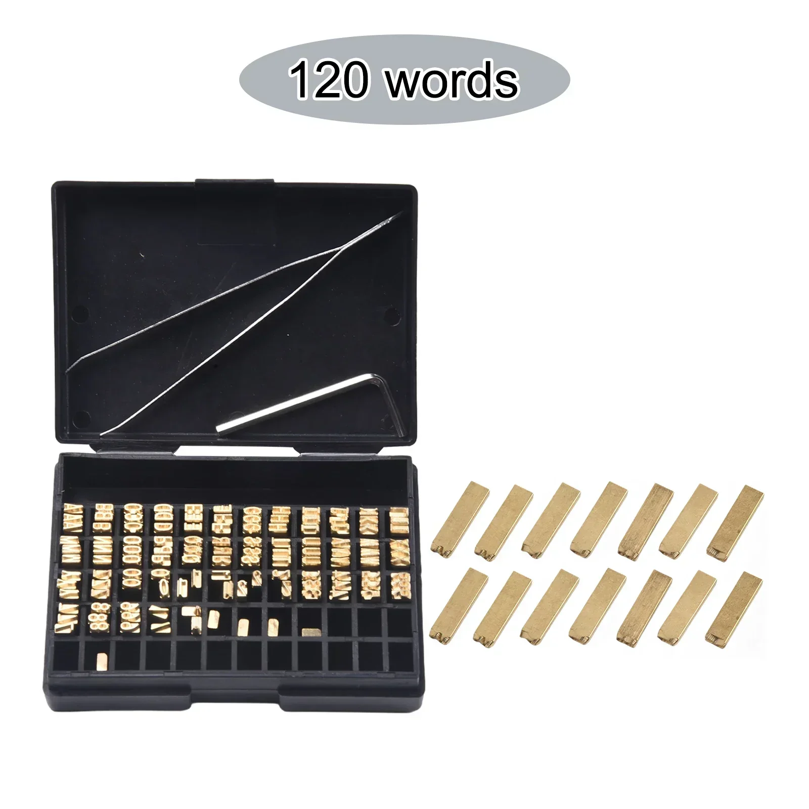 Imagem -05 - Hot Stamp para a Máquina de Rotulagem Palavra Grão Cobre Letter Coding Machine Hp241 Dy8 120 Pcs 2x3x15 mm