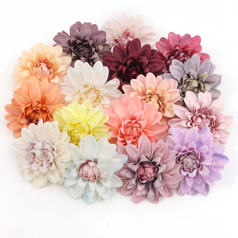 1/3/5Pcs Artificial Flowers Silk Rose Head Big Fake Flowers For Home Decor Marriage Wedding Decoration Bride Wreath Accessories