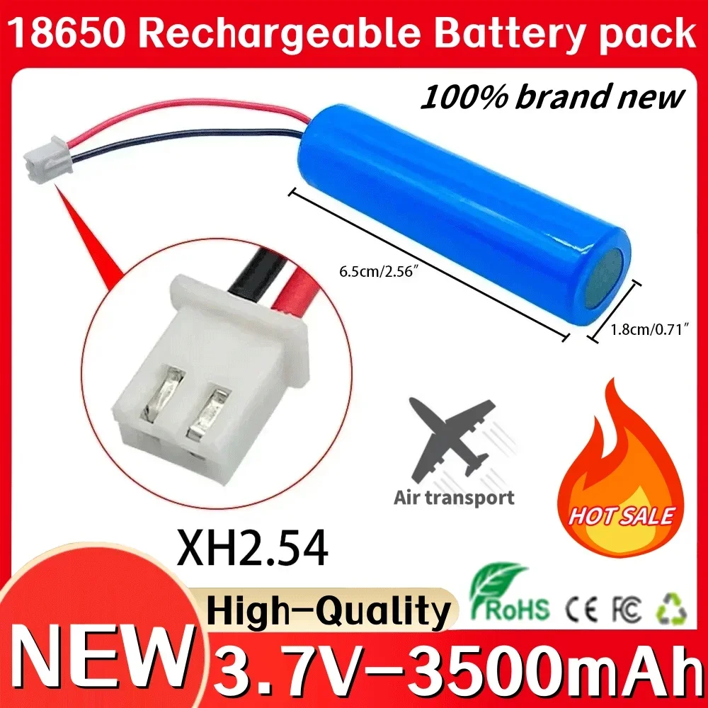 3.7V 18650 lithium battery pack 3500mAh fishing LED light Bluetooth speaker emergency DIY battery with plug XH2.54 cable