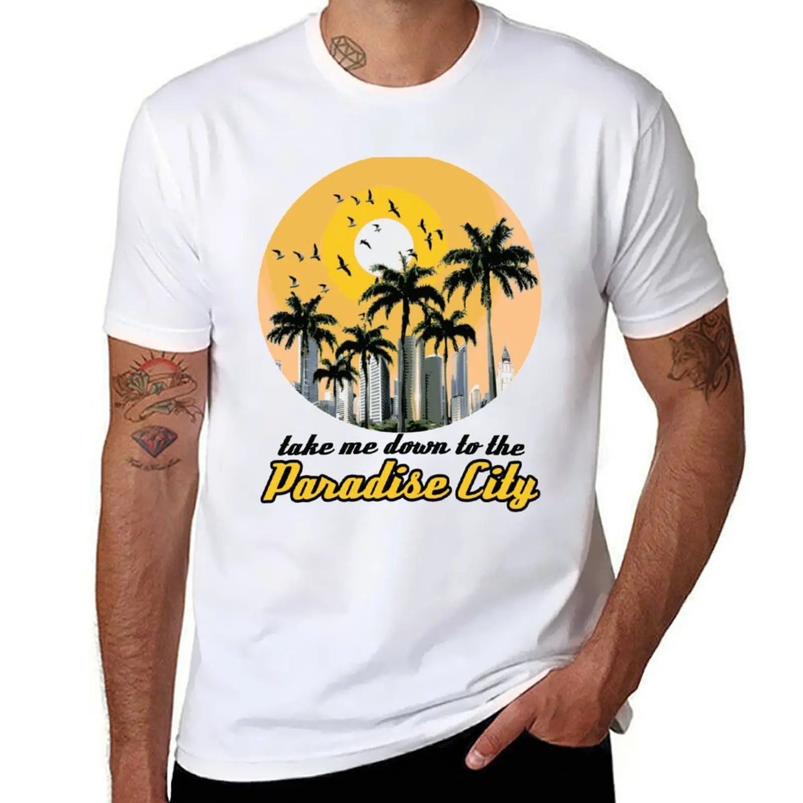 

t cotton shirt City t man Paradise man printed shirt shirts T-Shirt man luxury t for