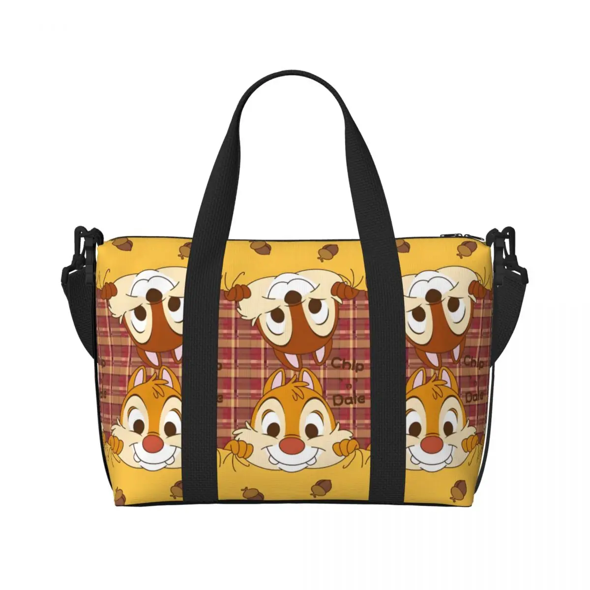 

Изготовленная на заказ большая сумка Chip 'n' Dale, женская большая вместительная анимационная пляжная дорожная сумка на плечо для спортзала