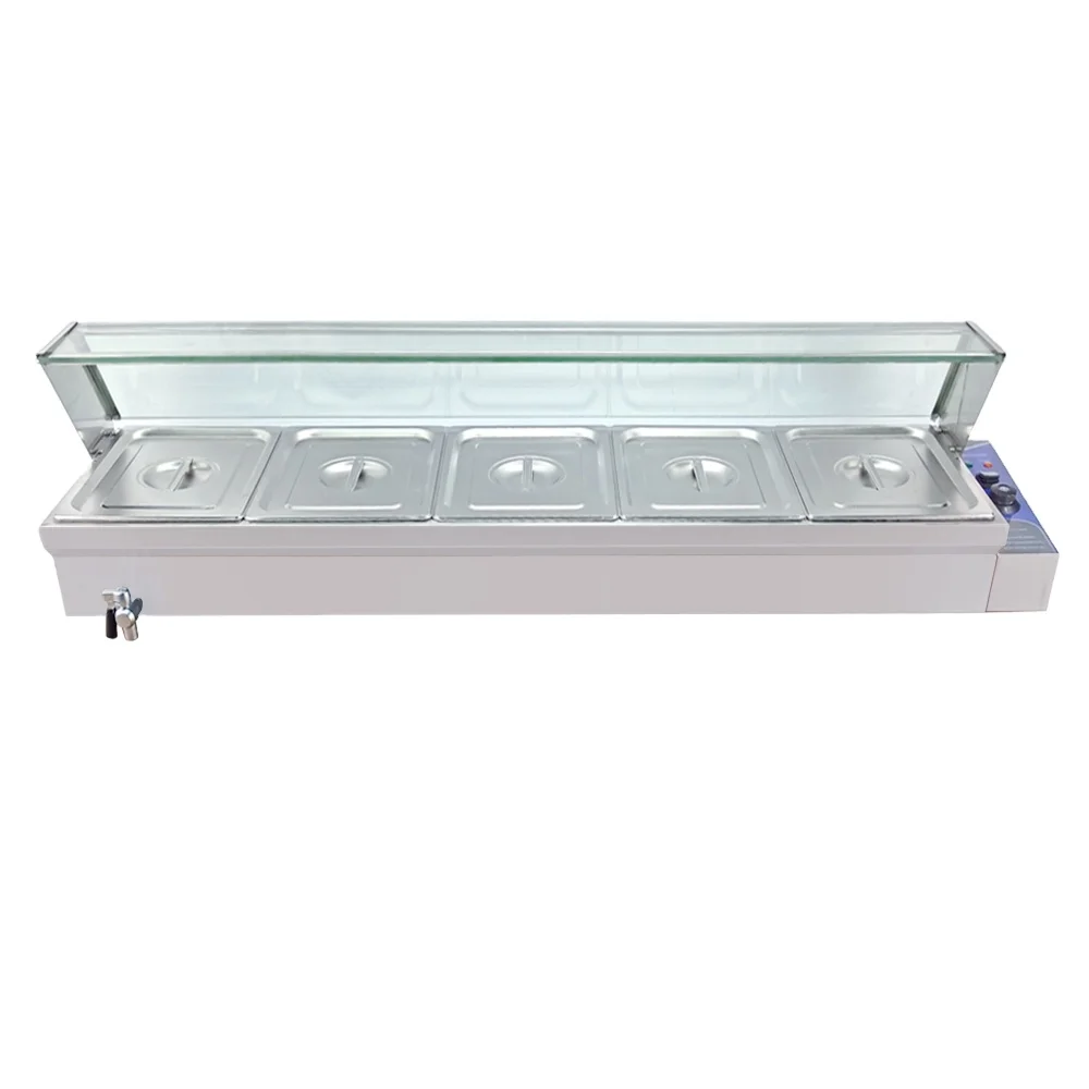 

1800W Large Capacity Restaurant Equipment Electric Food Warmer 5-Pan Bain Marie