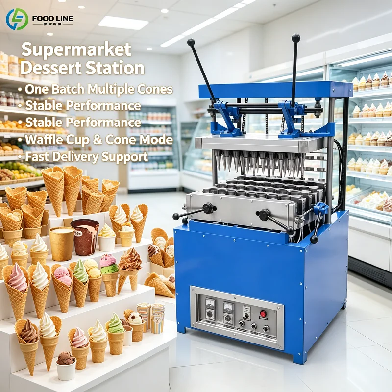 Ice Cream Cone Machine Automatic Wafer Baker Commercial Roll Maker for Dessert Shop