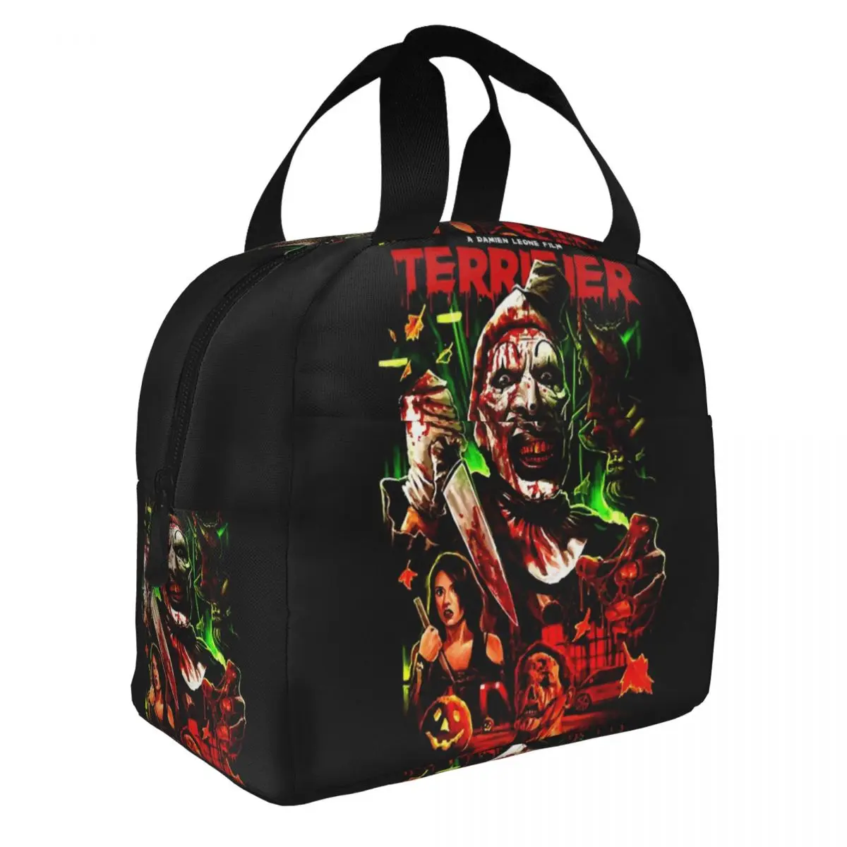 Custom Terrifiers Movie Art Horror Slasher Halloween Insulated Lunch Tote Bag for Women Resuable Cooler Thermal Food Lunch Box