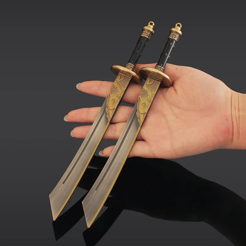 22cm novo vários armas de jogo modelo periférico inacvalado faca dupla liga modelo coleção ornamento artesanato presente aniversário brinquedo menino