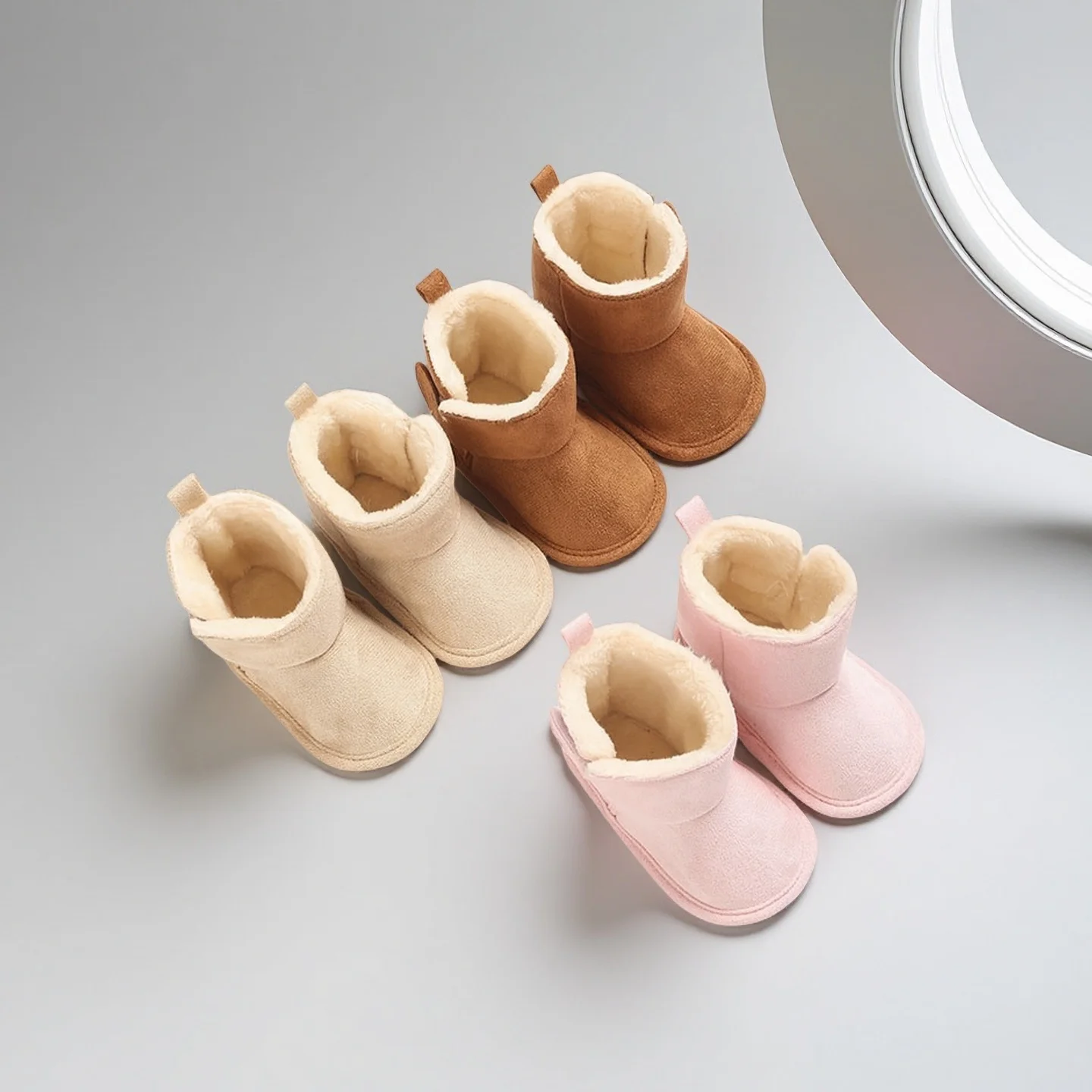 

New Baby Boots For Winter Warmth 0-18M Newborn Baby Velcro Soft Sole Anti Slip Front Shoes Baby Shoes Warm Snow Boots