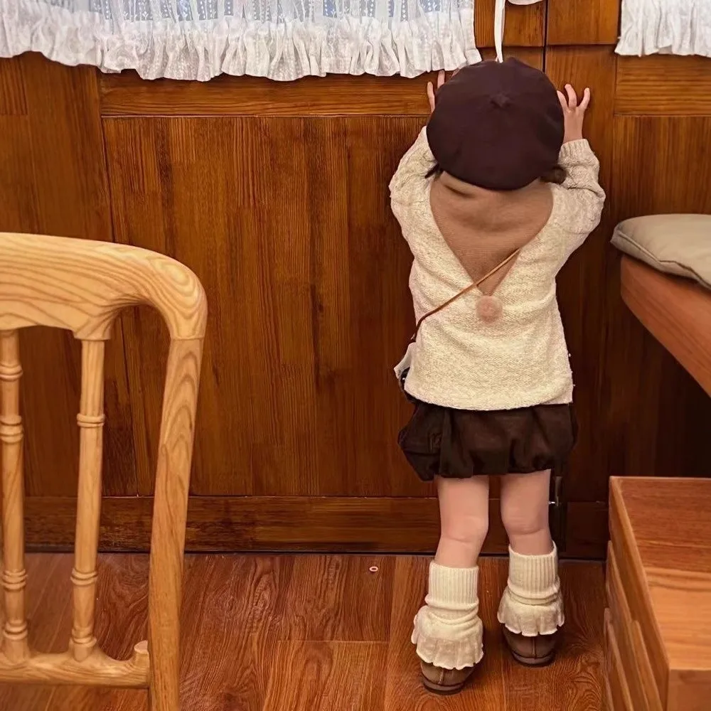 

New Solid Color Leg Warmers Thickened Knitted Middle Tube Socks Boot Covers Autumn and Winter