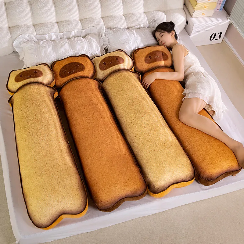 

Новая длинная плюшевая подушка 90-110 см в форме милого мультяшного кота-тоста, мягкая игрушка-подушка для дивана, кресла, домашнего декора, подарок