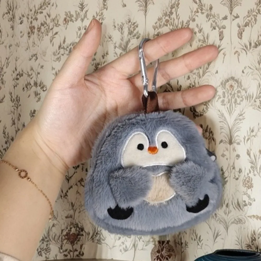 Durable Coin Purse with Keychain Multifunctional Small Card Wallet Penguin Otter Shape Earphone Storage Bag Coins Lipstick