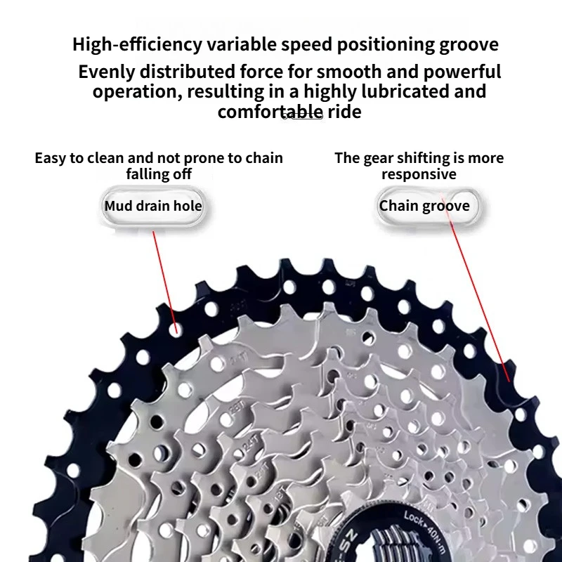 SUNSHINE 9 speed cassette 11 32 34 36 40 42 46 50 For Shimano HG Mountain Road bike 9-speed cassette Lightweight 9v cassette view 3