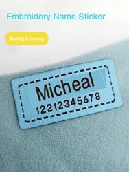 Embroidery Customized Personal Name Tag Lable On Bag Clothes For Kids Student Sew Cartoon Pendant Customize Name Label