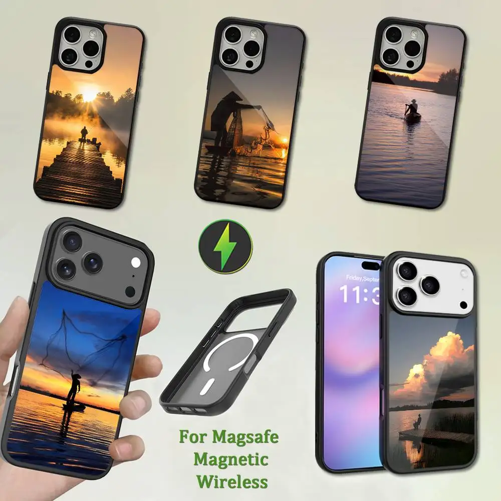 

Leisure Peaceful Fishing Case For iPhone 13,12,11,16,15,17,14,Pro,Max,Plus,Mini, For Magsafe,Magnetic Wireless Charging