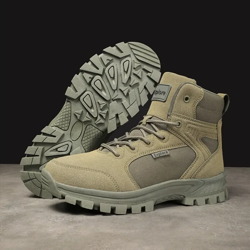 

Men's Boots Outdoor Hiking Boots High Top Desert Boot Anti-slip Wear-resistant Hiking Shoes for Men Waterproof Suede Sneakers