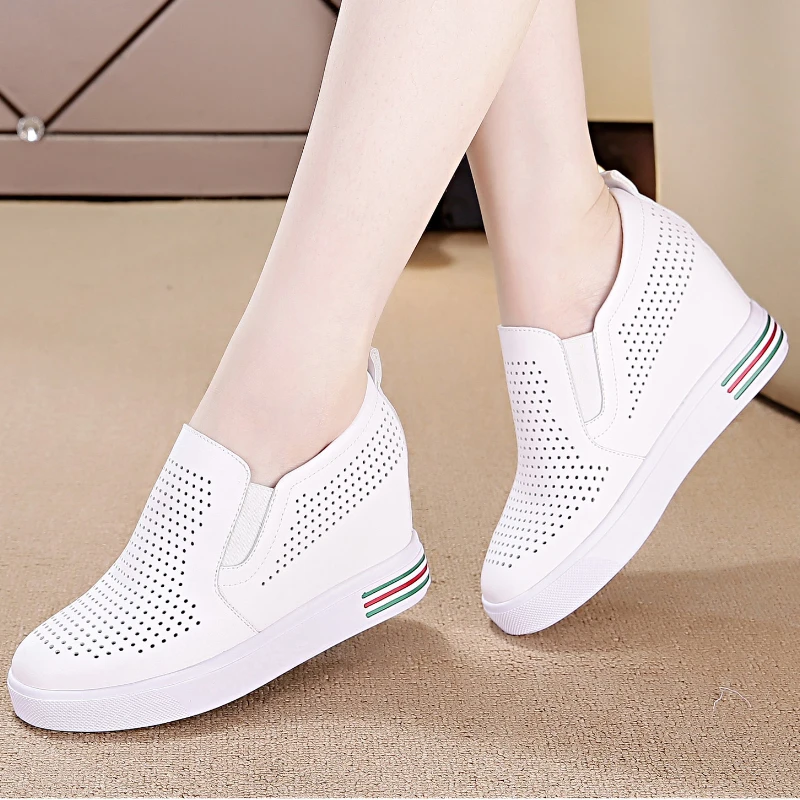 Women\'s Breathable Loafers Round Toe Sneakers Spring Korean Style Comfort Leisure Walking Slip on Trainers Zapatillas De Deporte