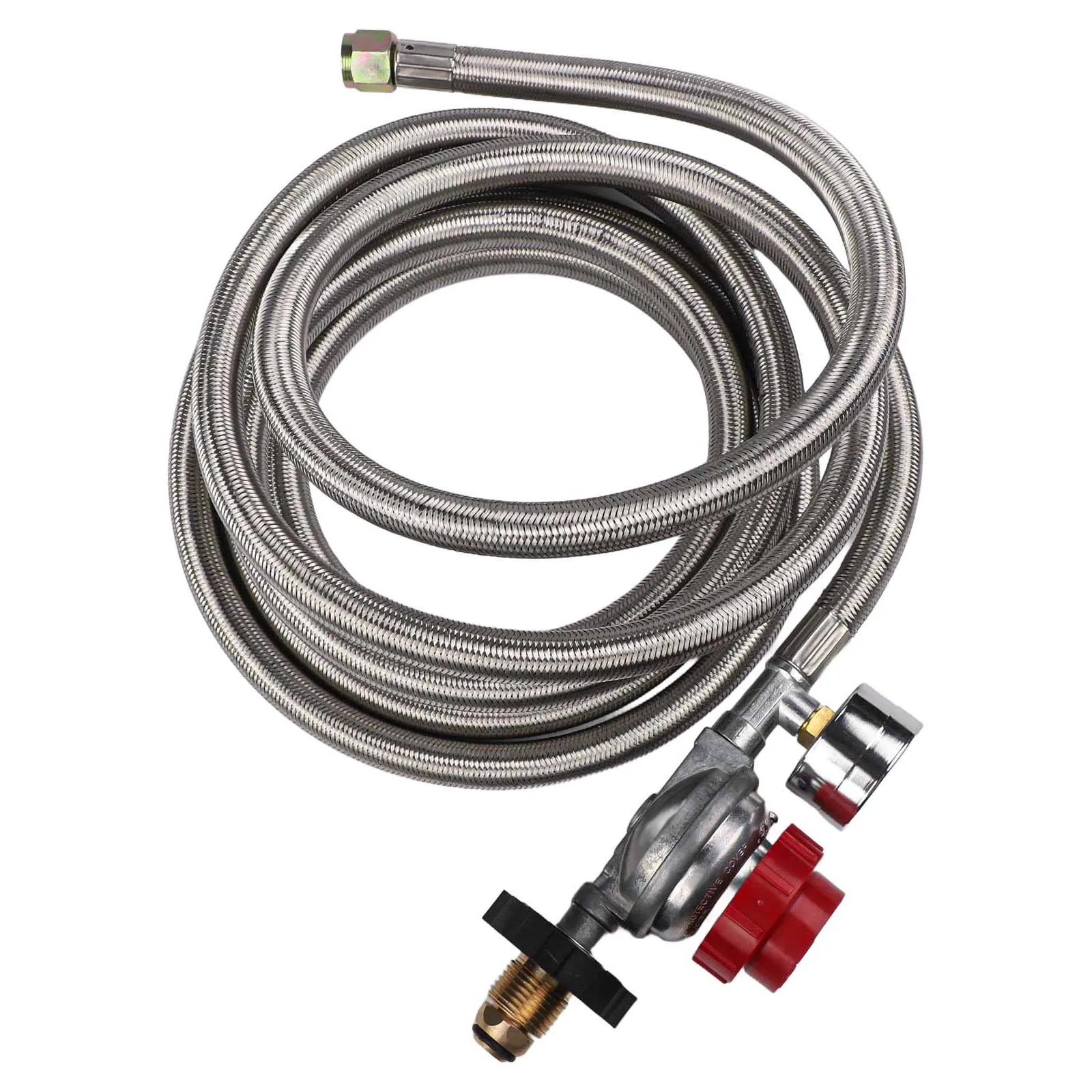 

1PCS 5FT/12FT Adjustable High Pressure Propane Regulator For Outdoor Cooking Prevent Gas Leaks Stainless Steel Hose Tool Parts