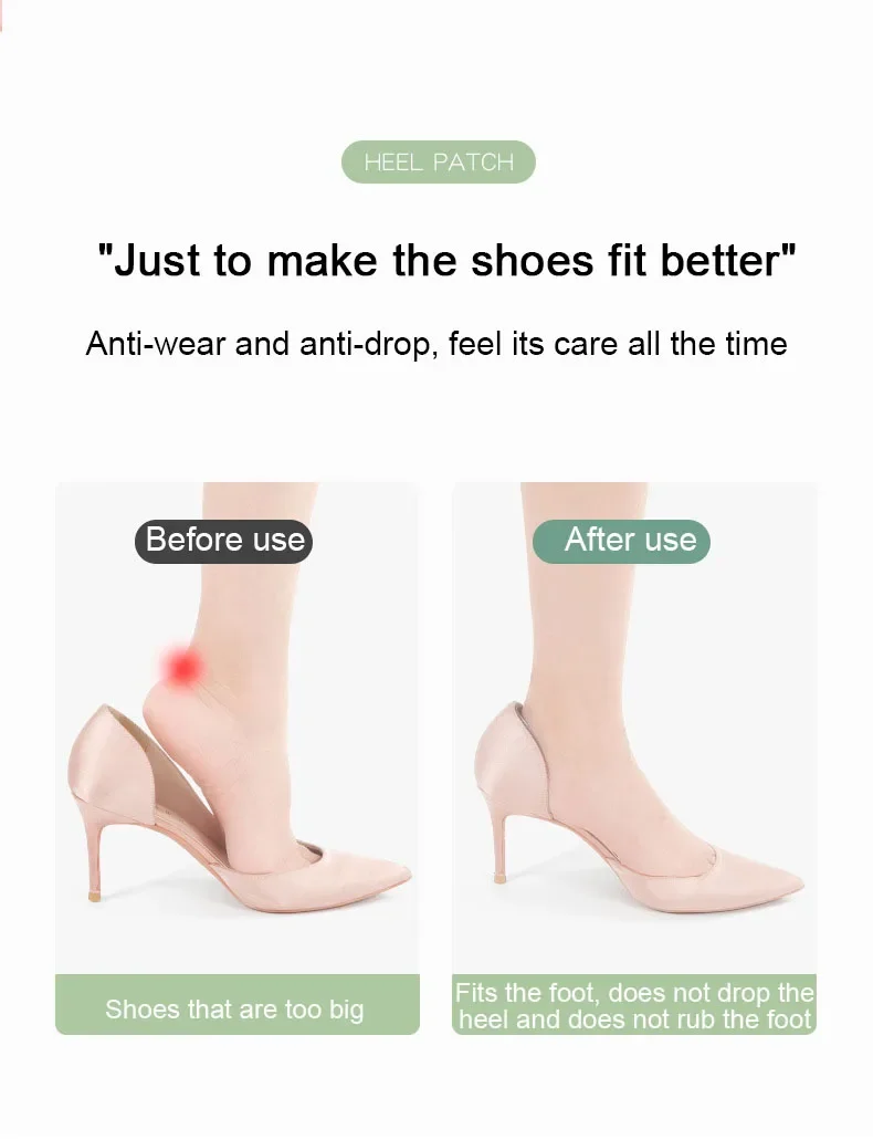 Silikon-Fersenkissen für High Heels, Damen-Ferseneinlagen, Schutz vor Abnutzung, Schmerzlinderung für Füße, stoßdämpfende Schuhpolster – Detail 8