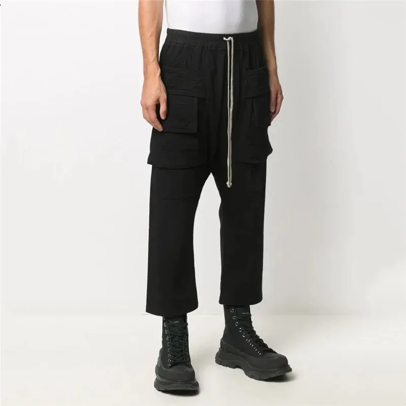 Men's Casual Capris New Youth Fashion Summer Handsome Straight Pants Loose And Versatile Overalls Middle Waist Boots Pants