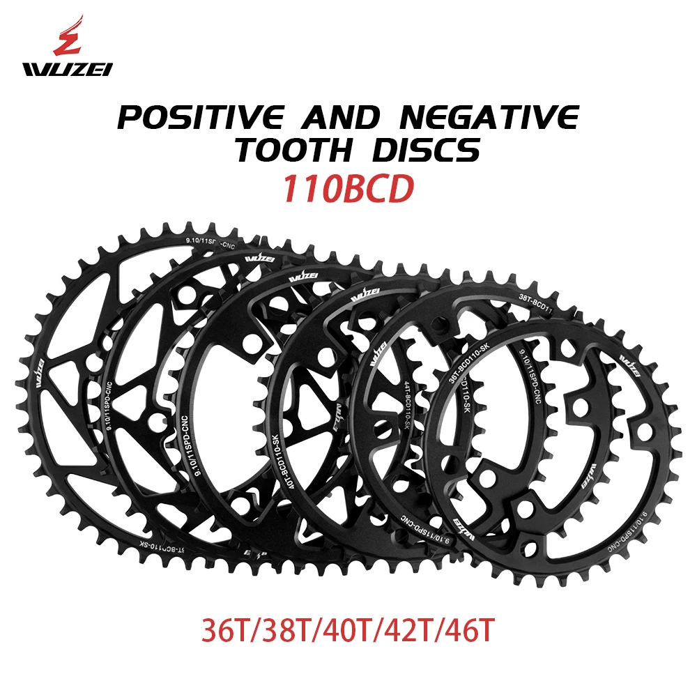 WUZEI Road Bike Chainring 110 BCD 4 Bolts Speed Bike 110BCD Chainwheel Narrow Wide Bicycle Crown for Shiamno R7000 R8000 4700