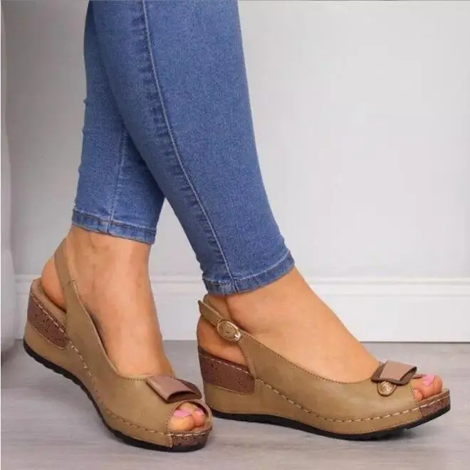 Women Sandals Summer 2024 Hollow Wedges Sandals Female Casual Plus Size 42 Shoes of Woman Retro Sandalis