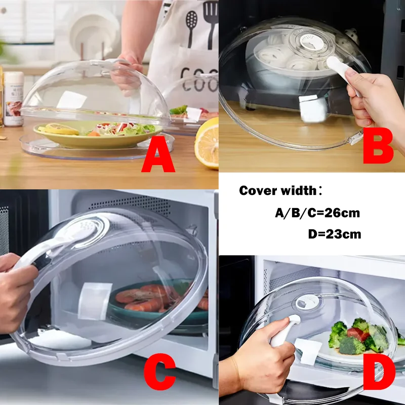 NEW Microwave Oil-proof Cover High Temperature Resistant Heating Cover Food Warming Cover with Steam Vent Fresh-keeping Cover