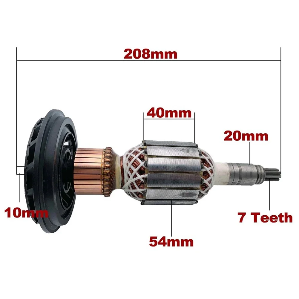 HIGH EFFICIENCY ARMATURE FOR ROTOR ANCHOR REPLACEMENT PARTS COMPATIBLE WITH VARIOUS For Bosch DEMOLITION HAMMERS