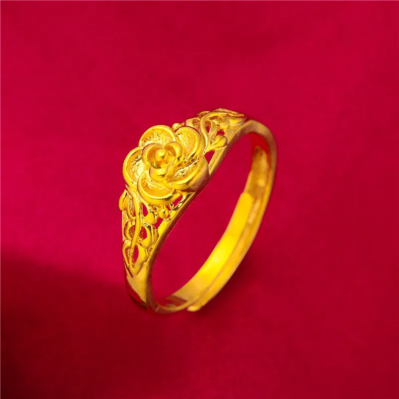 ANIID Äthiopien Dubai Blume Gold Farbe Arabische Ringe Resizable Für Frauen Hochzeit Schmuck Afrikanische Party Geschenk Nigerianischen Schmuck – Detail 9