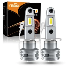 TOYUKI-Luz Led antiniebla H3 de 2 piezas, lámpara de conducción para coche, faro DRL, 6000K, blanco, 12V, 1:1