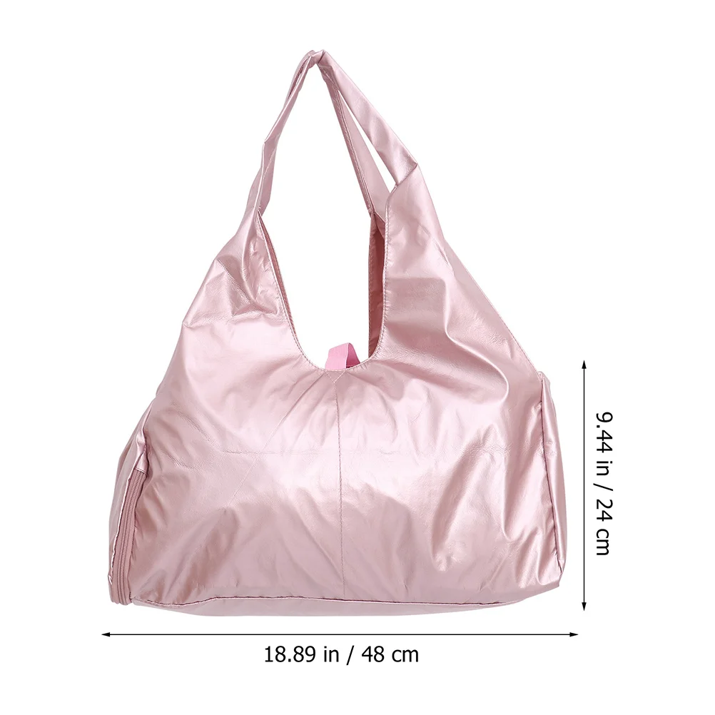 Large Pink Waterproof Sports Gym Bag Travel Yoga Shoulder Bag with Shoes Compartment Dry Wet Separation Fitness Training