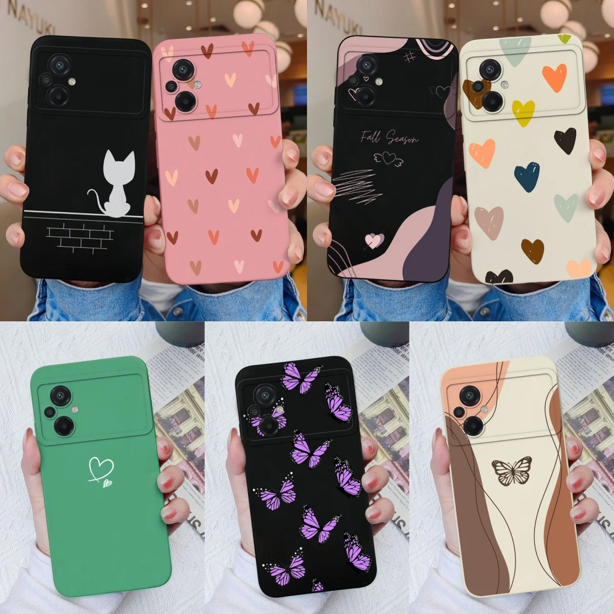 For Xiaomi Poco M5 M5S Phone Case Monster Cat Camera Protection Upgrade Liquid Silicone Bumper For Poco M 5 S Back Cover Shell