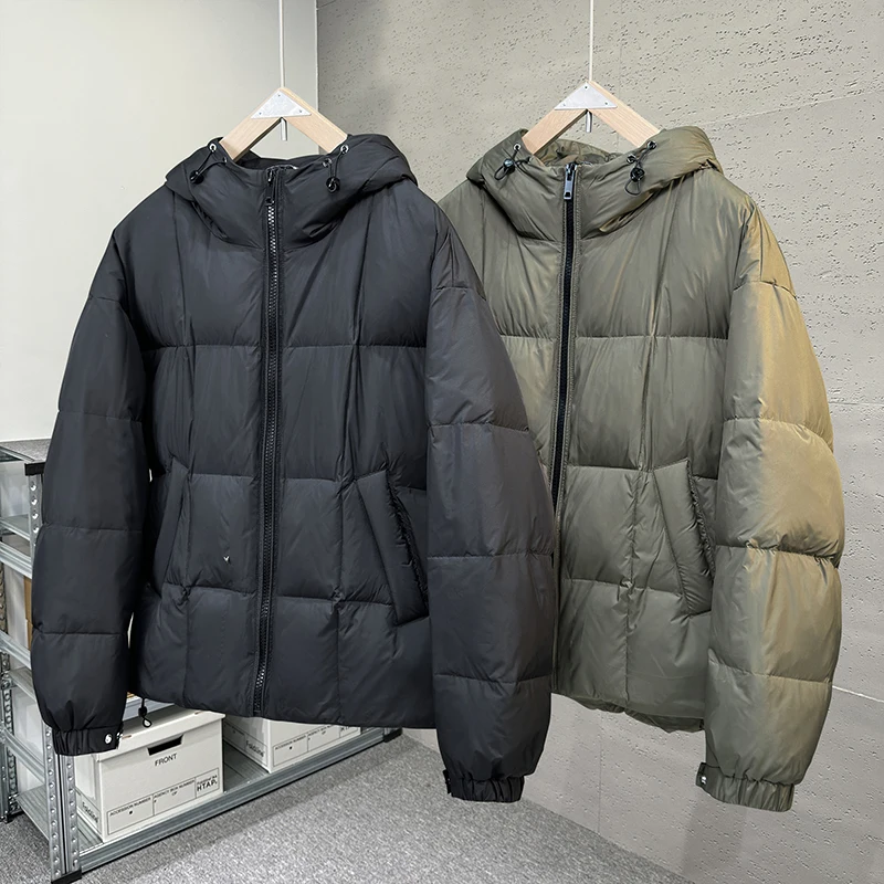 Winter New Men's Casual Down Jacket Korean Hooded Loose Fit Oversized Plus Size Coat