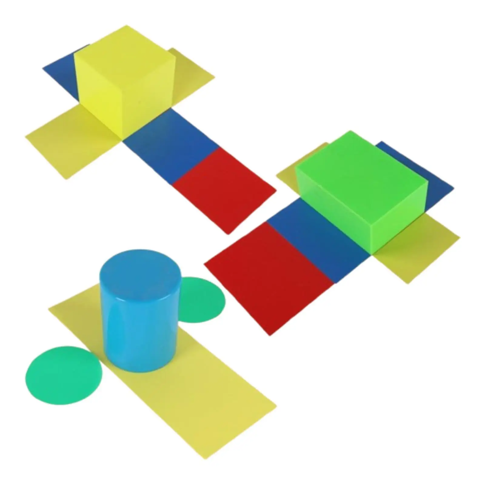 3Pcs 2D3D Geometric Solids Math Teaching Toy Math Games Multicolored Shapes Math Learning Material for Home Preschool School