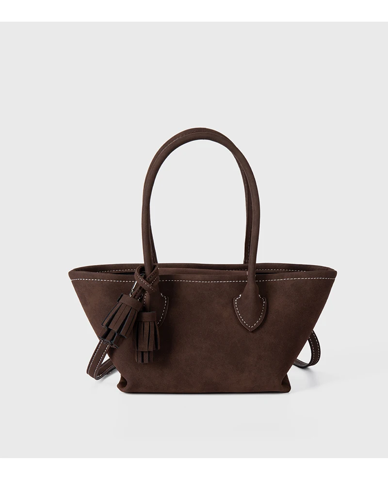 

Casual Versatile Tote Bag Faux Suede Solid Color Shoulder Bag small Handbag for Women Top-Handle Bags