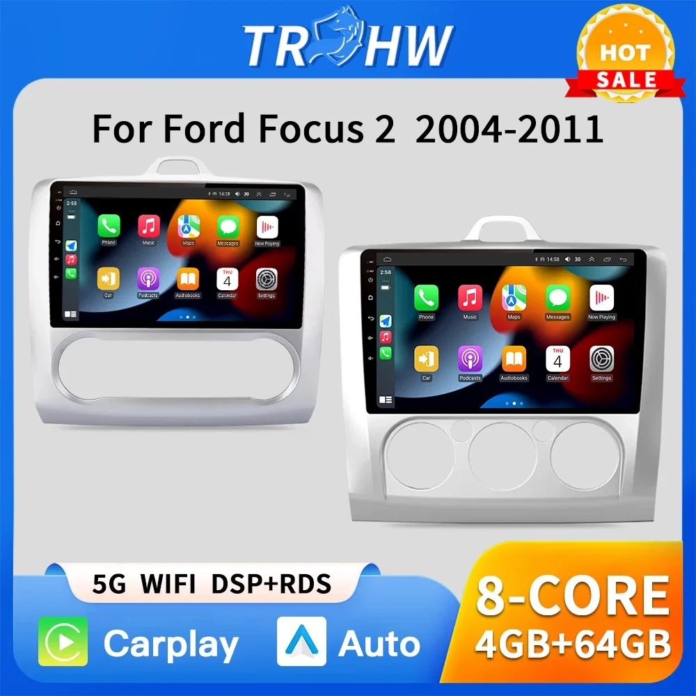 

Car Radio For Ford Focus 2 3 Mk2 Mk3 2005-2011 Multimedia Player 2Din 4G WIFI GPS Carplay DVD Stereo