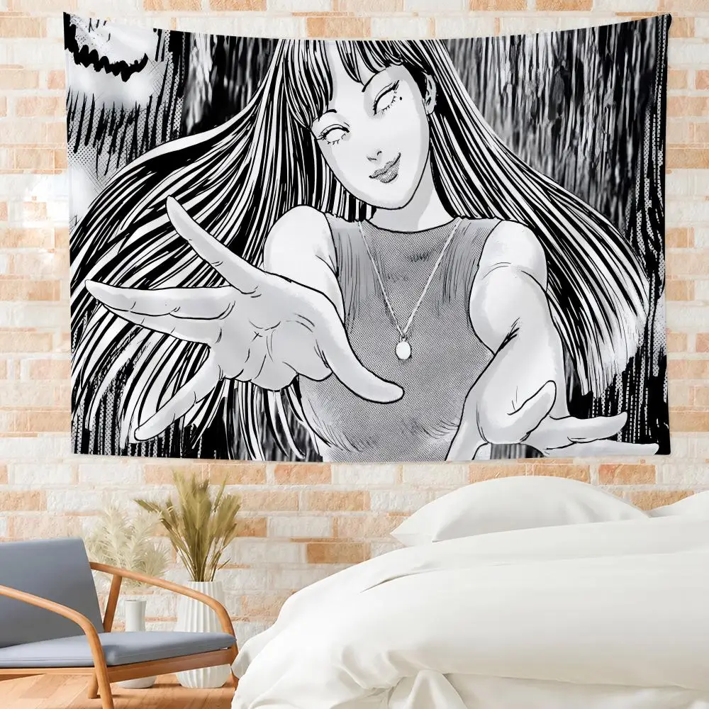T-Tomie Tapestry House Bedroom Living Bar Garden Microfiber Decoration Background