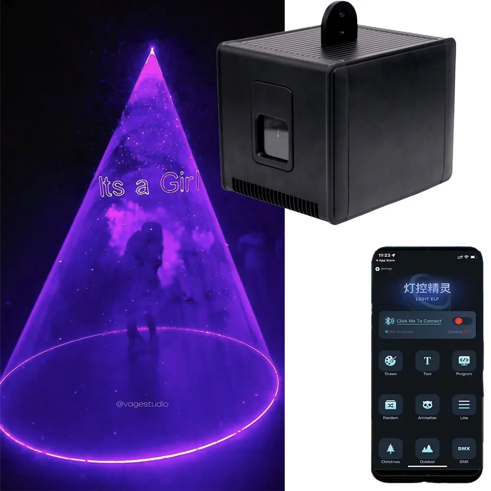 Bluetooth APP Control RGB Laser Stage Lighting Wedding Party Decoration ILDA RJ45 Interface Birthday Dj Disco Light First Dance