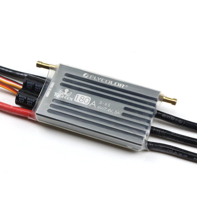 FLYCOLOR KRAKEN 3-6S مقاوم للماء بدون فرش ESC وحدة تحكم إلكترونية في السرعة RC قارب سباق 40A/60A/90A/120A/150A/180A يبو بلاستيك