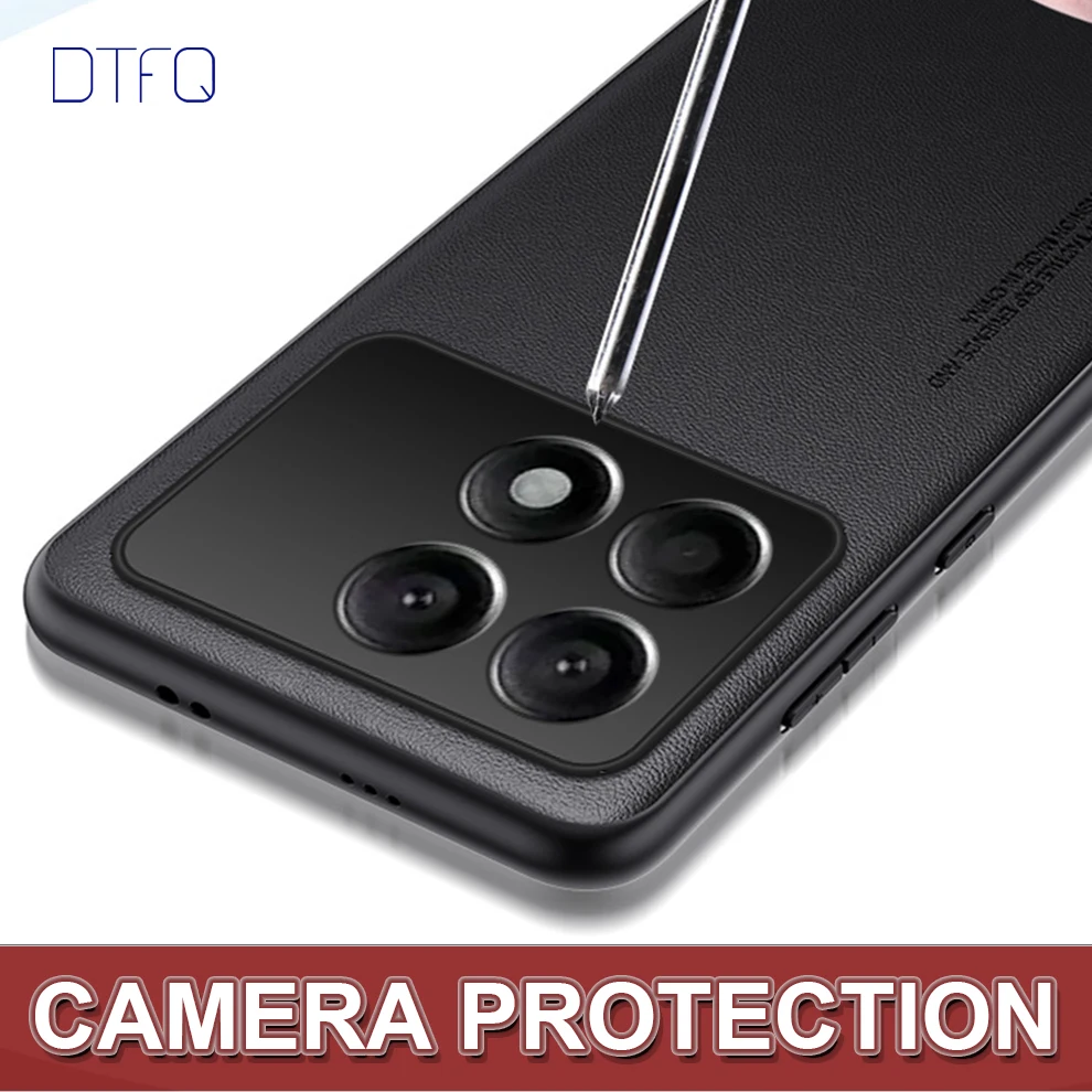 For POCO X6 Pro 5G Case Leather Pattern Cover Coque Shockproof Case for POCO X6 5G Funda Luxury Leather Case for POCO X6 Pro