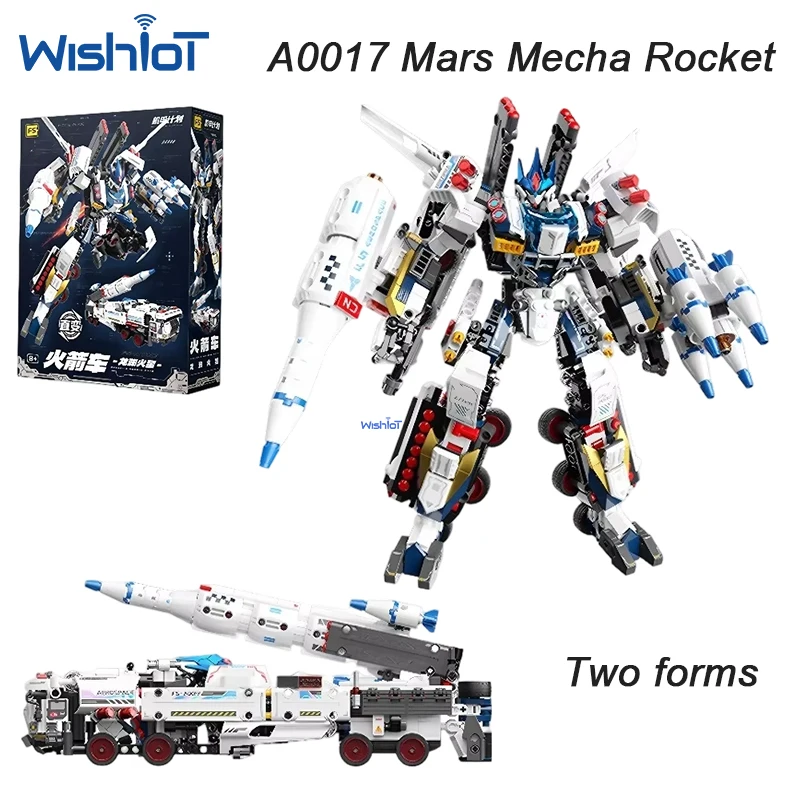 Kit de Construcción de Robot Coche Transformable 2 en 1, Modelo Mecha DIY con Modo Cohete, Ladrillos de Juguete, Decoración de Escritorio, Regalos para Niños