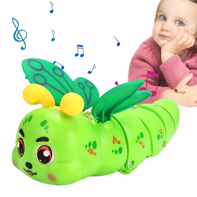 Crawling Caterpillar Toys  360 Degree Rotation Musical Light Up Animal  Toy Kids Learning Educational Development Toy for Kids