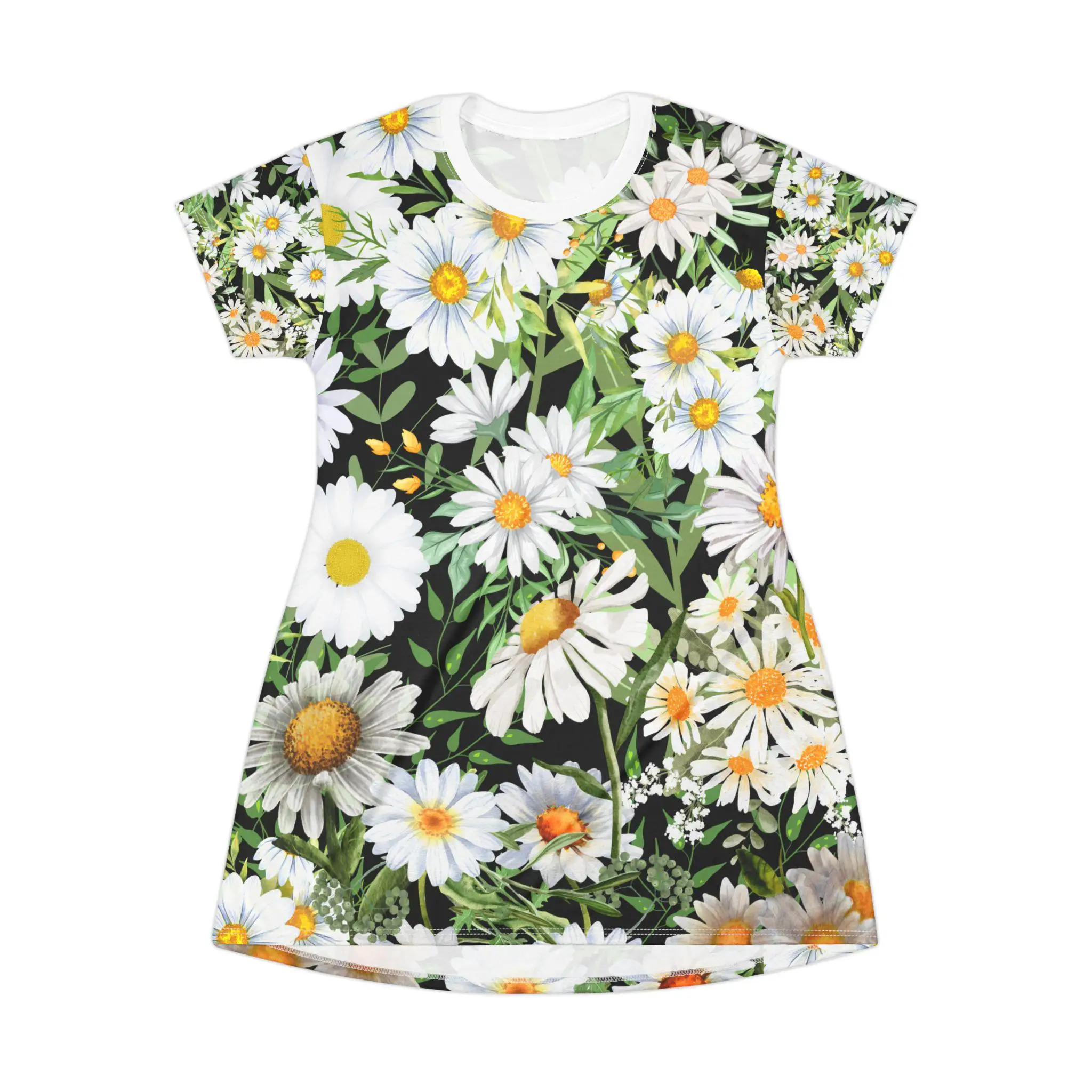 فستان تي شيرت مطبوع عليه زهور فستان صيفي بوهو ملابس يومية غير رسمية هدية لها فساتين مريحة ملابس نسائية صيفية