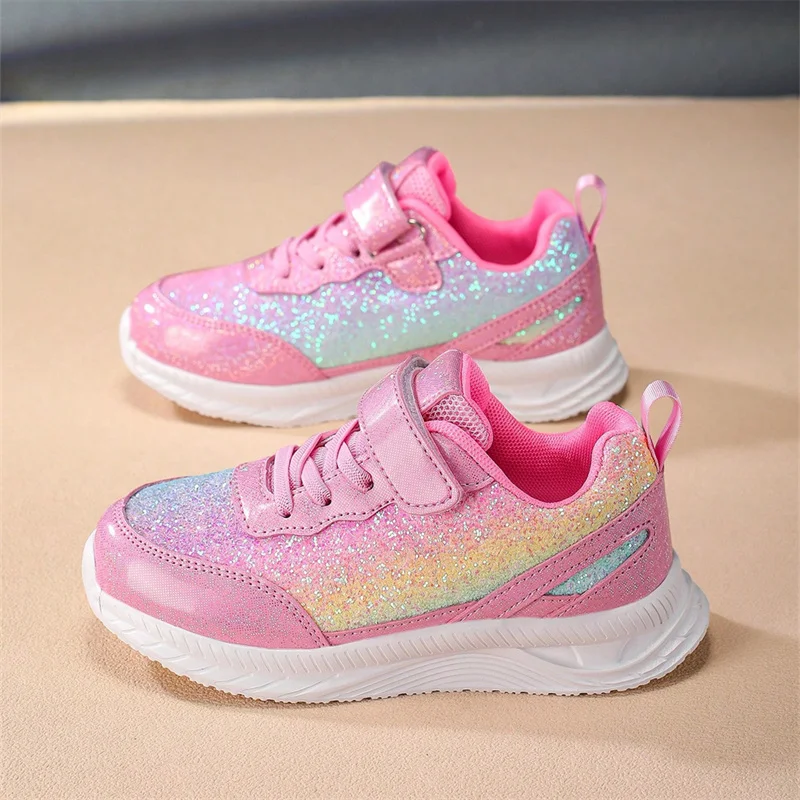 A pair of children's four-season leather sport shoes, campus fashion rhinestone casual shoes, size 28-38，MF-2112TTJ