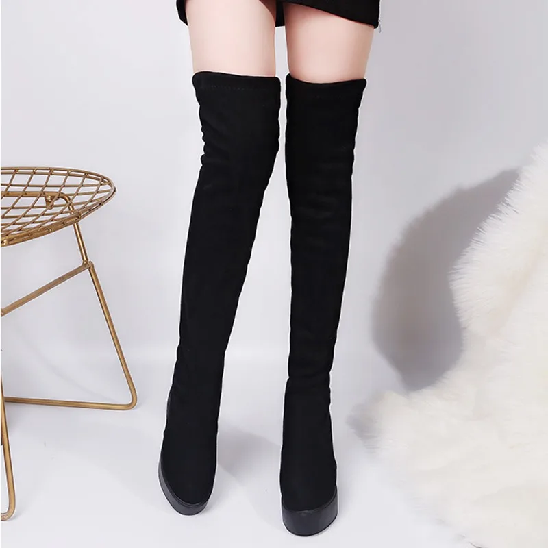 Maogu Woman Long Over-the-knee Boot Women\'s Winter Platform Socks Boots for Women Shoes 2023 Fashion Hidden Heels Botas De Mujer