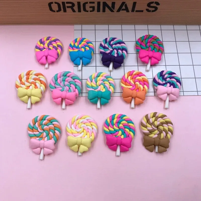 10 قطعة جديد قادم حار Kawaii مصغرة الطين قوس قزح مصاصة ، لتزيين الهاتف ، صناعة الحرف اليدوية ، سكرابوكينغ DIY بها بنفسك #2