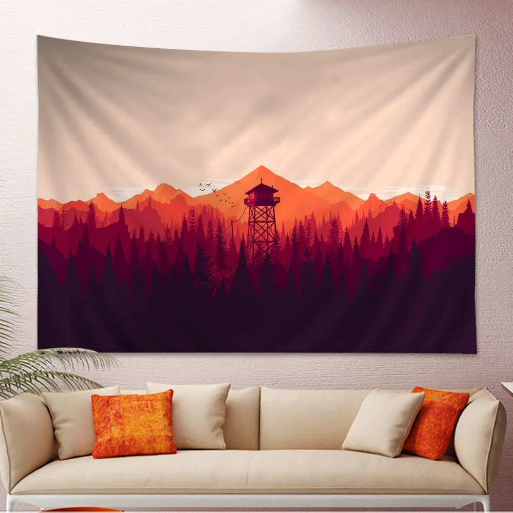 Deep Forest Firewatch Tapestry Art Printing Cheap Hippie Wall Hanging Bohemian Wall Tapestries Mandala Art Home Decor